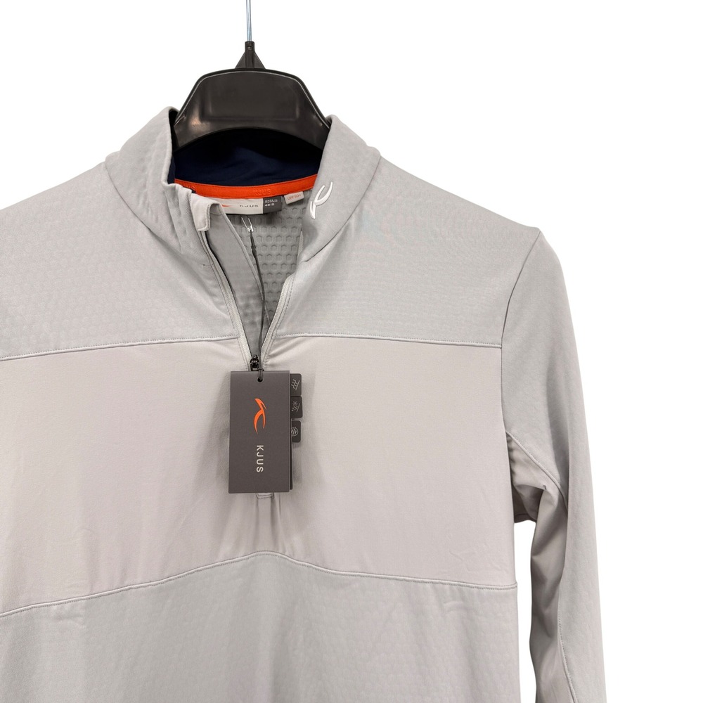 NEW KJUS Dane Midlayer Half-Zip Men 48S Pullover Grey K00469 UPF 50+ Performance